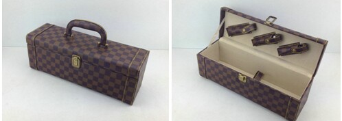 Bocan many original luxury leather box double red wine box