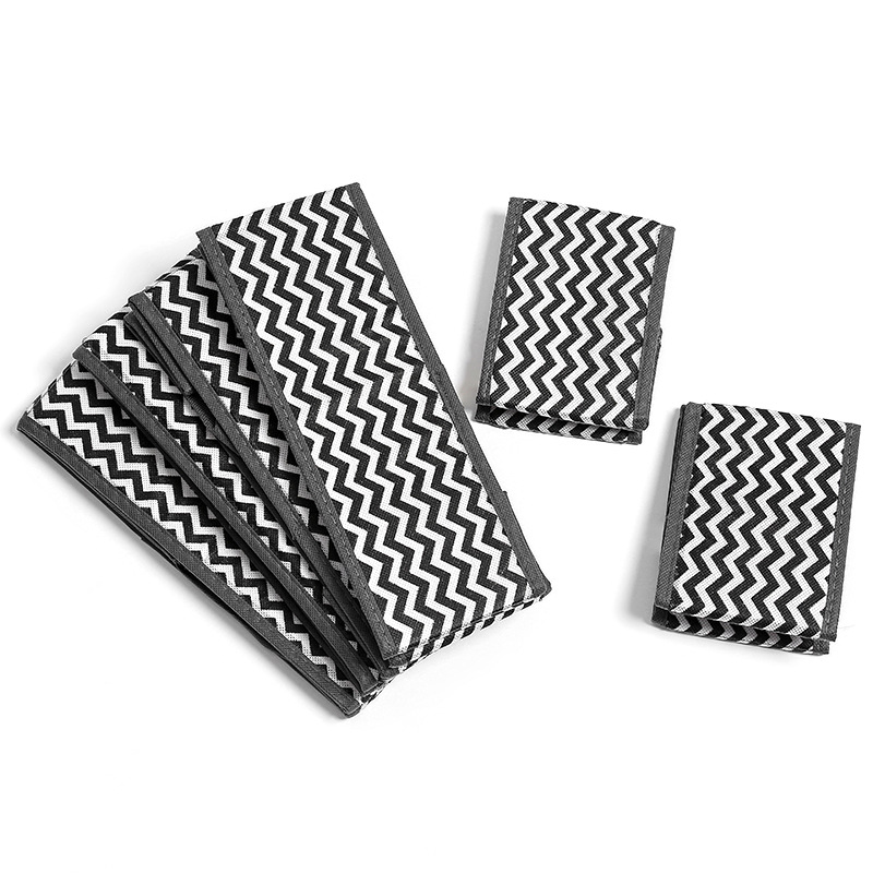 Corrugated nonwoven underwear storage box a six - piece set of foldable drawers socks storage box clothing storage box