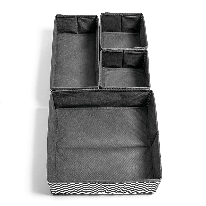 Corrugated nonwoven underwear storage box a six - piece set of foldable drawers socks storage box clothing storage box