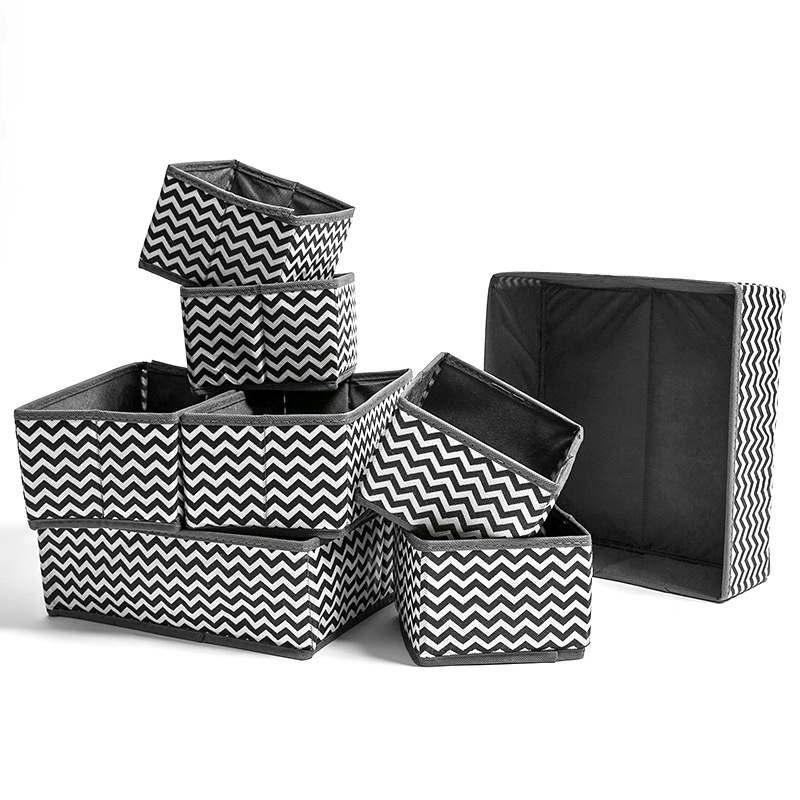 Corrugated nonwoven underwear storage box a six - piece set of foldable drawers socks storage box clothing storage box
