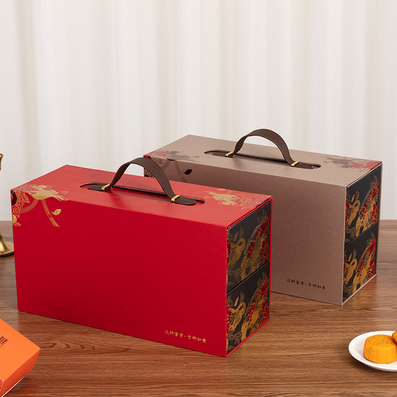 2022 New Year Spot Double Layer Red Wine Box Tea Wine Packaging Box Tieguanyin Small Iron Cans Tea Packaging Gift Box