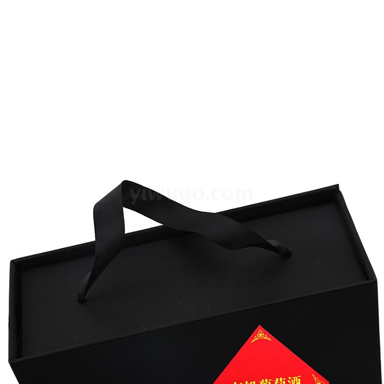 Yiwu gift box red wine box two bottles of special black card carton cardboard extra thick suitcase Yiwu gift box red wine box two bottles of special black card carton cardboard extra thick suitcase