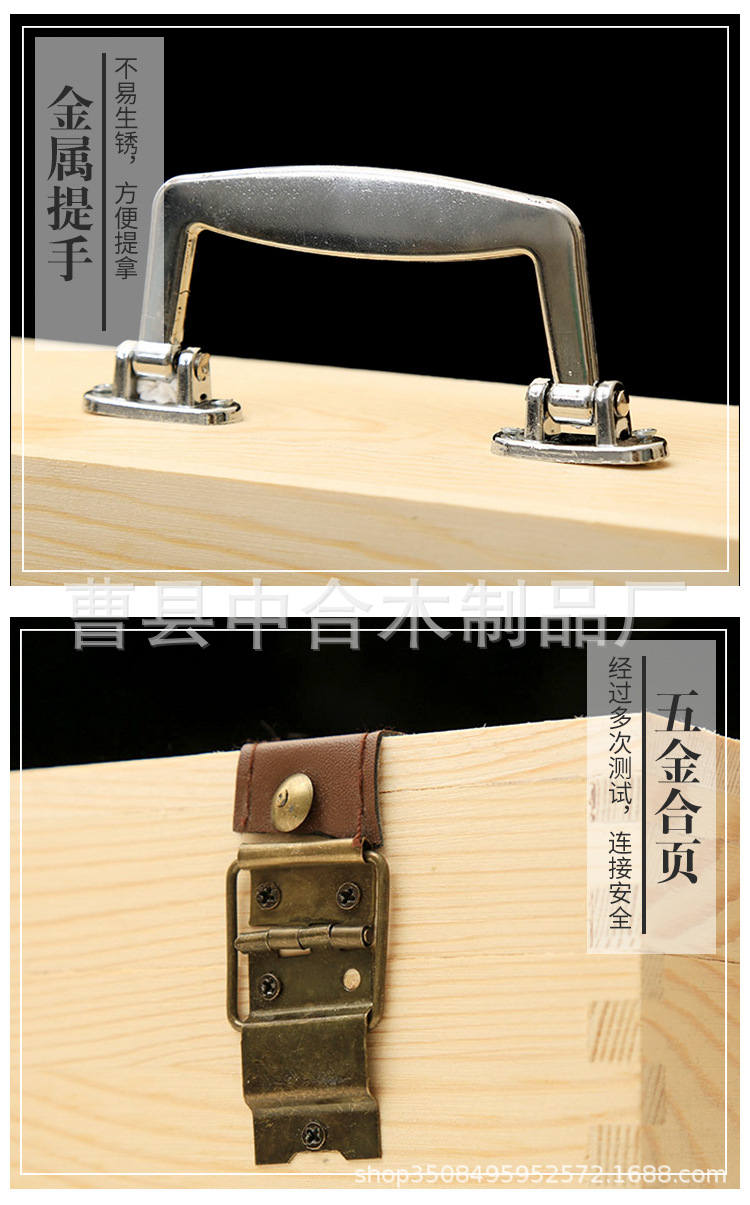 Factory Direct Sales Three Pine Red Wine Box Outer Packaging Customized Logo Wooden Box Customized Holiday Gifts Can Be Customized