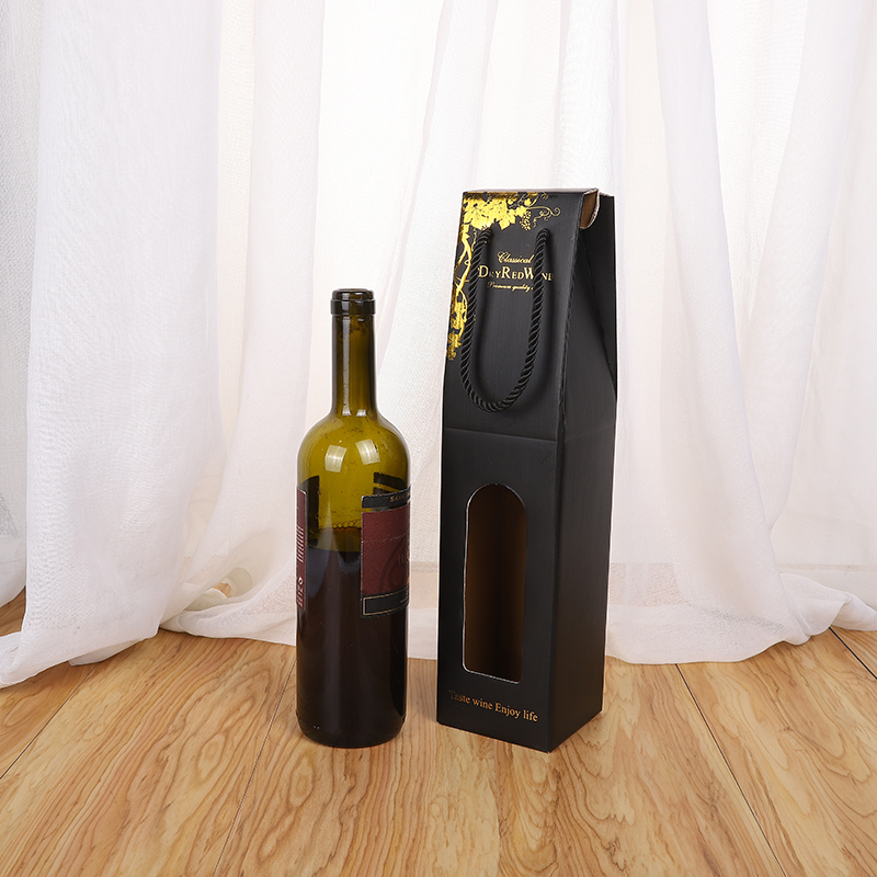 Single bottle wine gift box corrugated handbag red wine box Single wine package gift bag Single bottle wine gift box corrugated handbag red wine box Single wine package gift bag