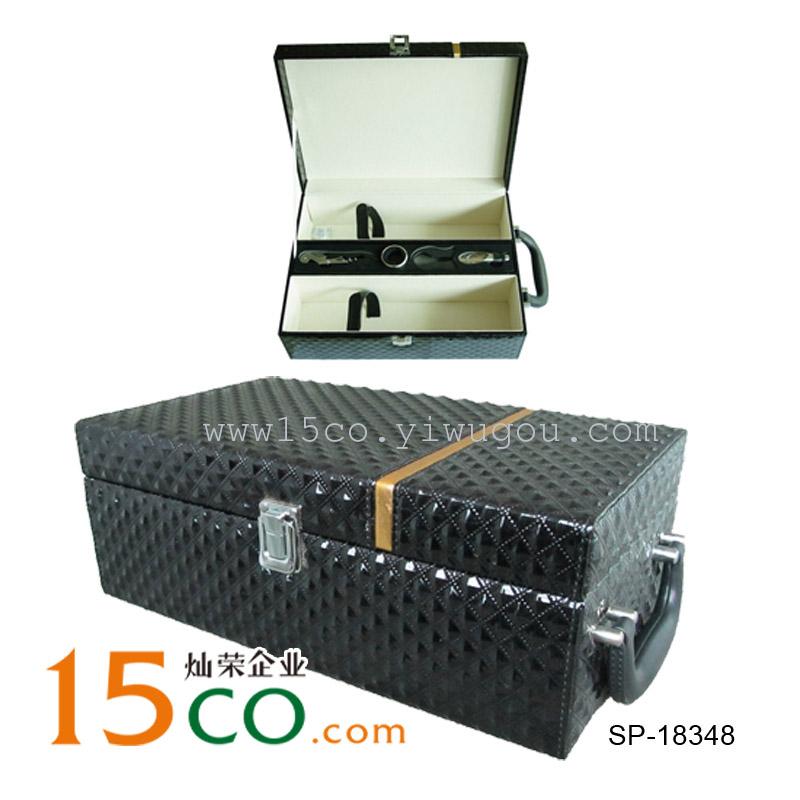 Beautifully packaged gift box packaging box simple packing box with two bottles of red wine box with wooden wine box with two bottles of wine