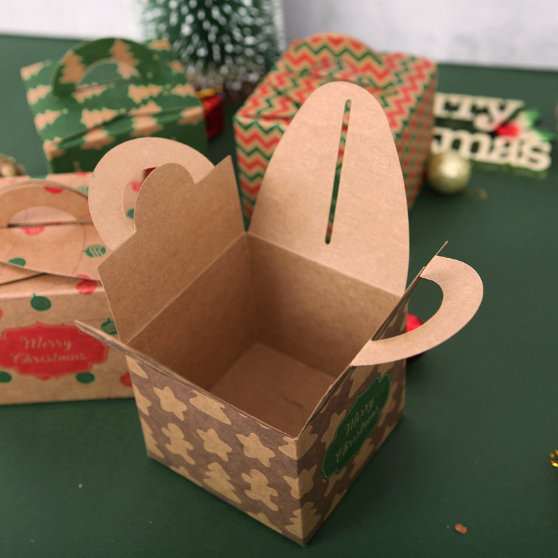 Christmas Eve Fruit Packing Box New Kraft Paper Christmas Apple Box Christmas Eve Apple Box Christmas Gift Box Spot