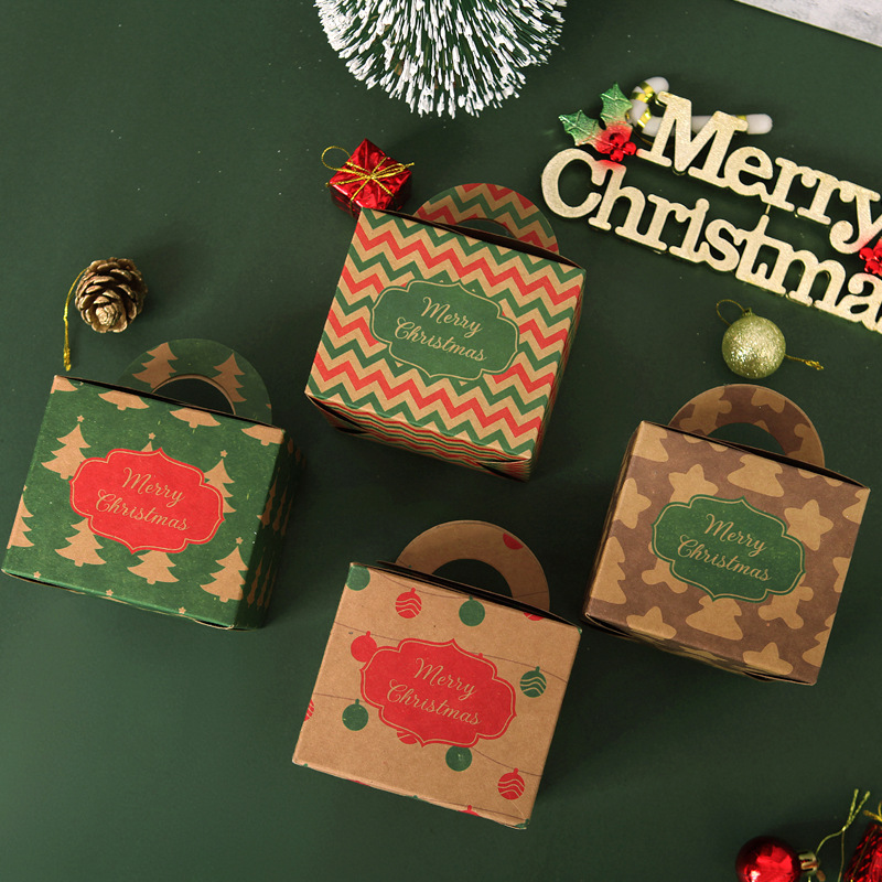 Christmas Eve Fruit Packing Box New Kraft Paper Christmas Apple Box Christmas Eve Apple Box Christmas Gift Box Spot