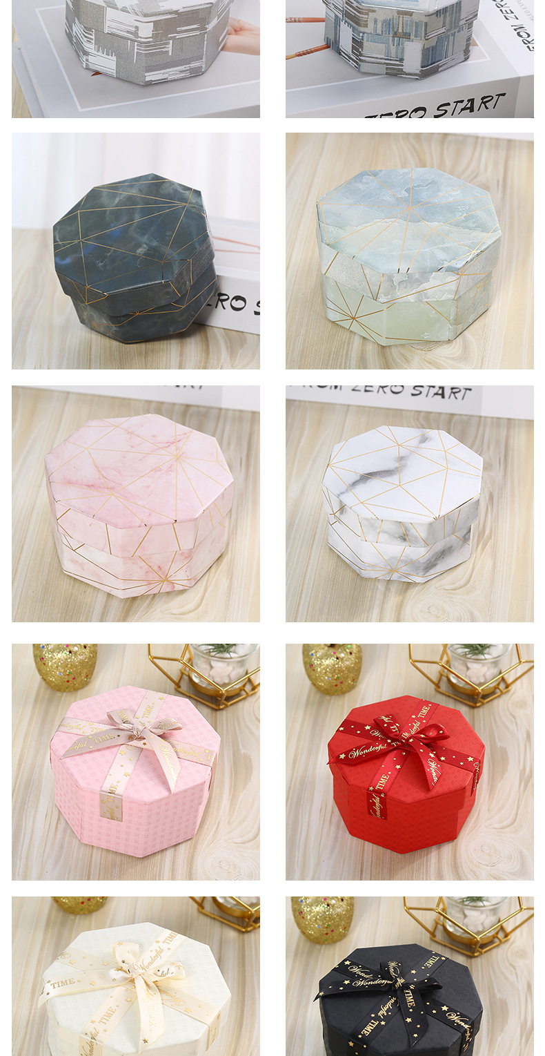 Spot High-End Octagon Box Bow Apple Box Marble Stripe Gift Box Packaging Box Holiday Custom Wholesale Spot High-End Octagon Box Bow Apple Box Marble Stripe Gift Box Packaging Box Holiday Custom Wholesale