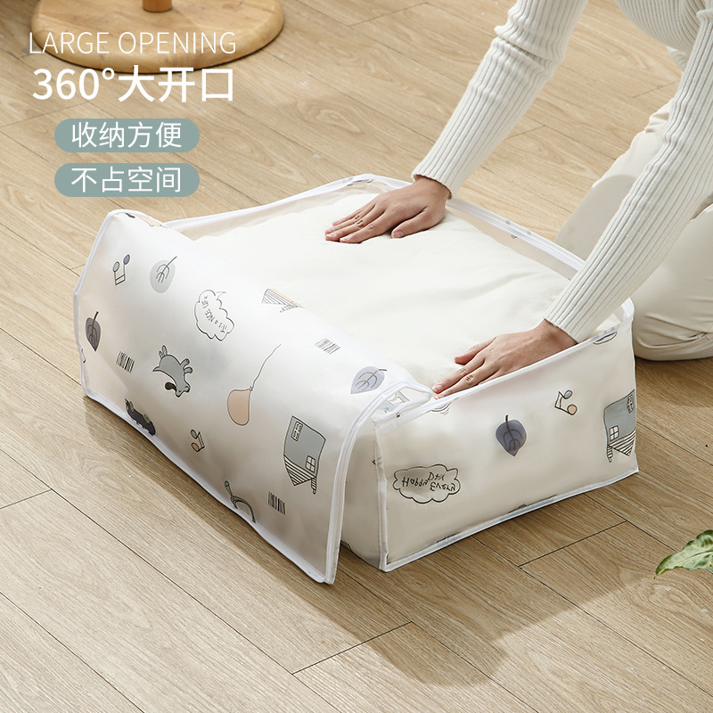 New Quilt Buggy Bag PEVA Transparent Printing Quilt Bag Clothing Organize and Organize Bags Large Quilt Storage Box