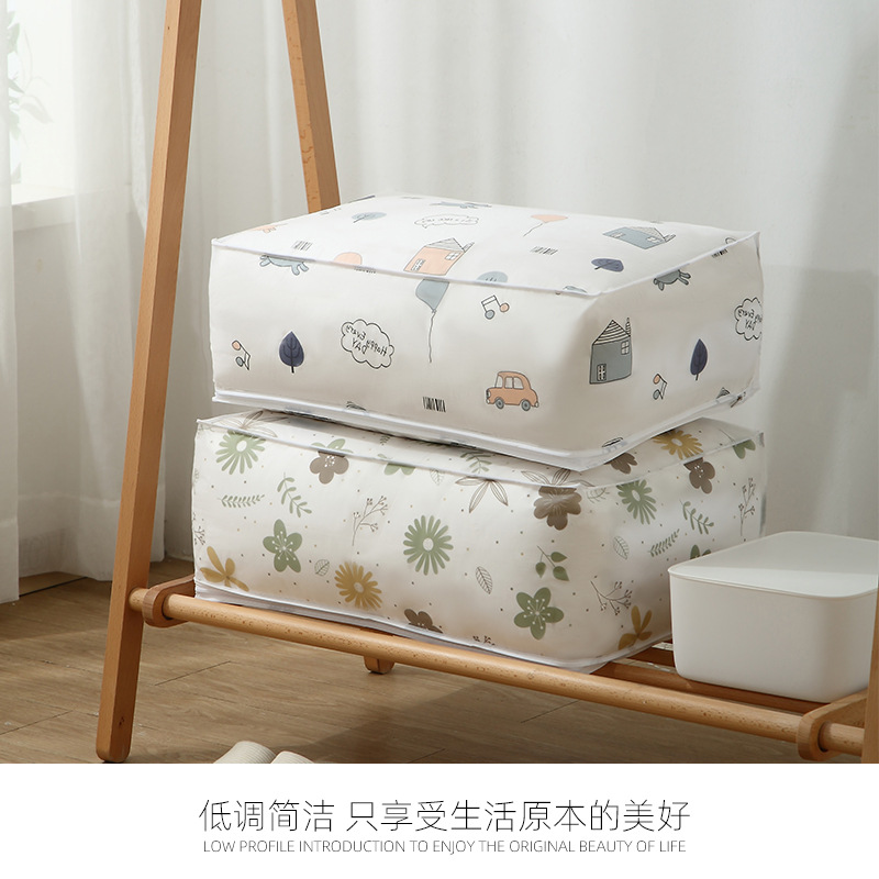New Quilt Buggy Bag PEVA Transparent Printing Quilt Bag Clothing Organize and Organize Bags Large Quilt Storage Box