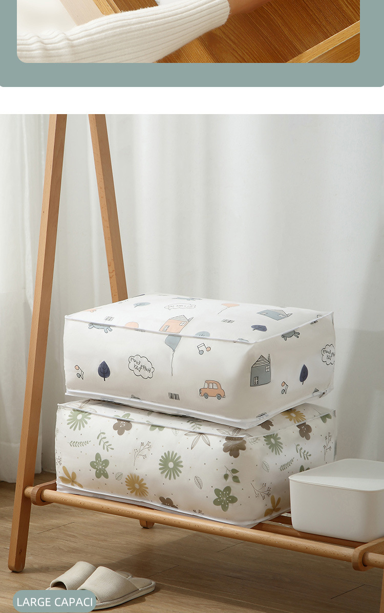 New Quilt Buggy Bag PEVA Transparent Printing Quilt Bag Clothing Organize and Organize Bags Large Quilt Storage Box