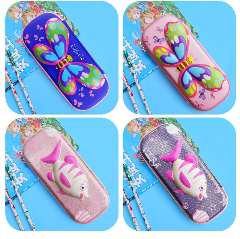 Elementary School Student Cartoon Eva Pencil Bag 3D Drop-Resistant Korean Style Stationery Box Fashion Pencil Box Children Custom Logo