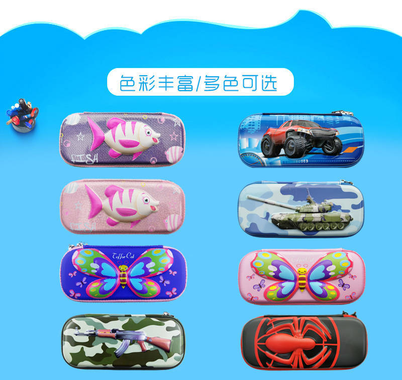 Elementary School Student Cartoon Eva Pencil Bag 3D Drop-Resistant Korean Style Stationery Box Fashion Pencil Box Children Custom Logo