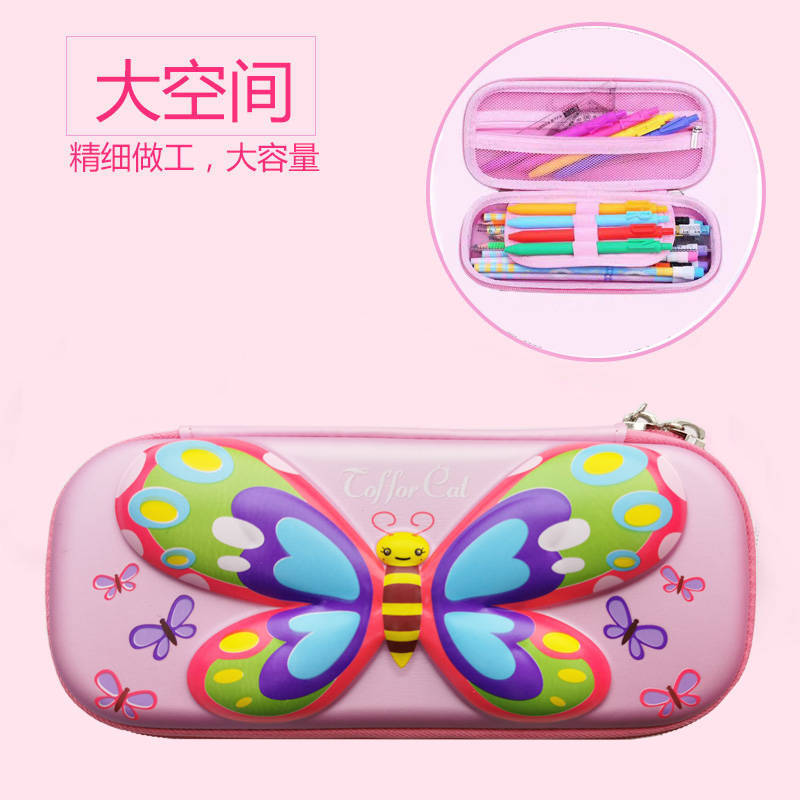Elementary School Student Cartoon Eva Pencil Bag 3D Drop-Resistant Korean Style Stationery Box Fashion Pencil Box Children Custom Logo
