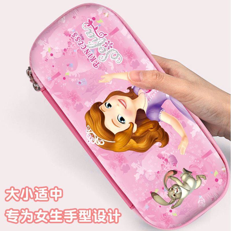 Cartoon Children Sofia Ice and Snow Girl Eva Bag Stationery Box Large Capacity Pencil Case Hard Shell Pencil Case Logo Customization