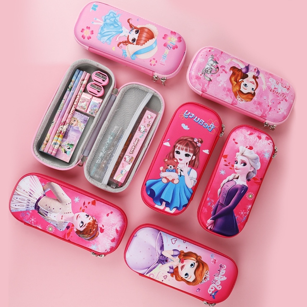 Cartoon Children Sofia Ice and Snow Girl Eva Bag Stationery Box Large Capacity Pencil Case Hard Shell Pencil Case Logo Customization