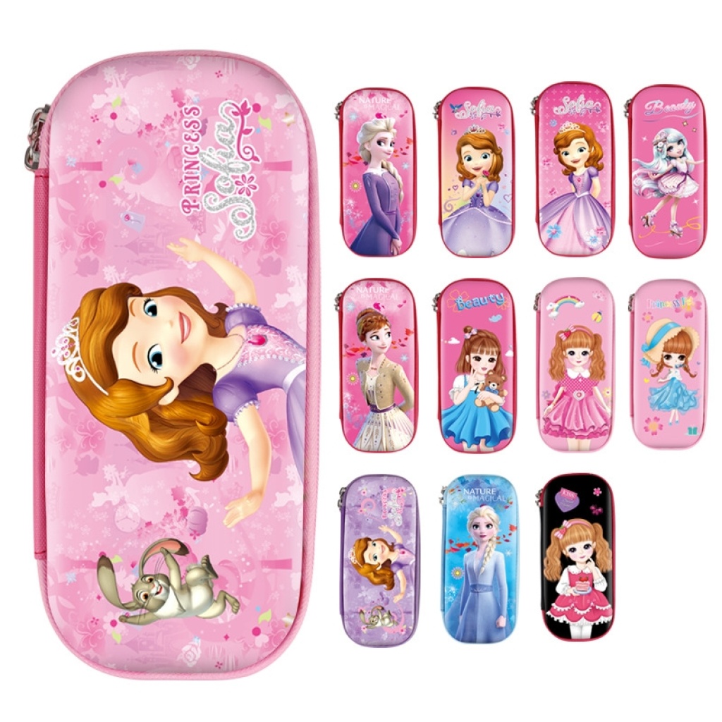 Cartoon Children Sofia Ice and Snow Girl Eva Bag Stationery Box Large Capacity Pencil Case Hard Shell Pencil Case Logo Customization