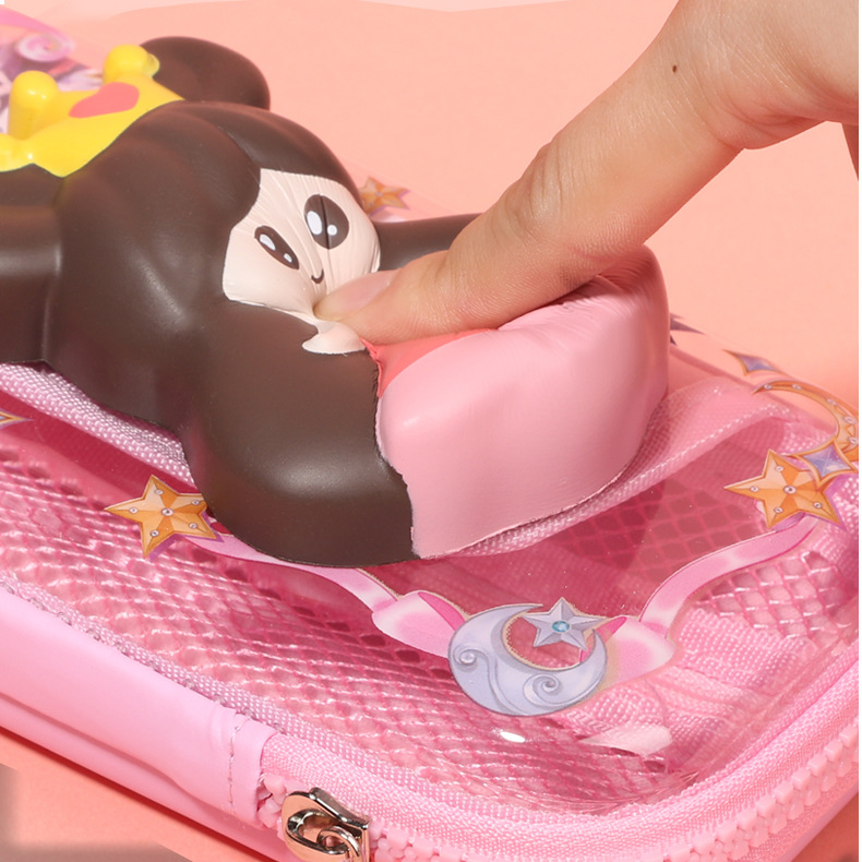 Maihe Decompression Pencil Case Double-Layer Eva Internet Celebrity Decompression Pencil Case Large Capacity Multifunctional Stationery Box Ins Tide