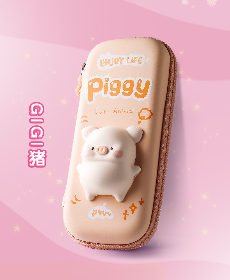 Maihe Decompression Pencil Case Double-Layer Eva Internet Celebrity Decompression Pencil Case Large Capacity Multifunctional Stationery Box Ins Tide