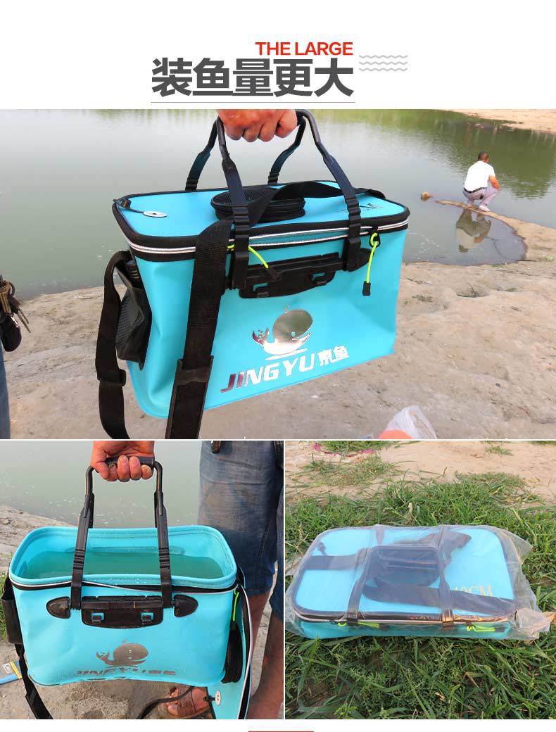 Factory Special Offer Folding Eva Fishing Bucket Fish Bucket Thickened Multi-Functional New Live Fish Bucket Fish Box Fish Bucket