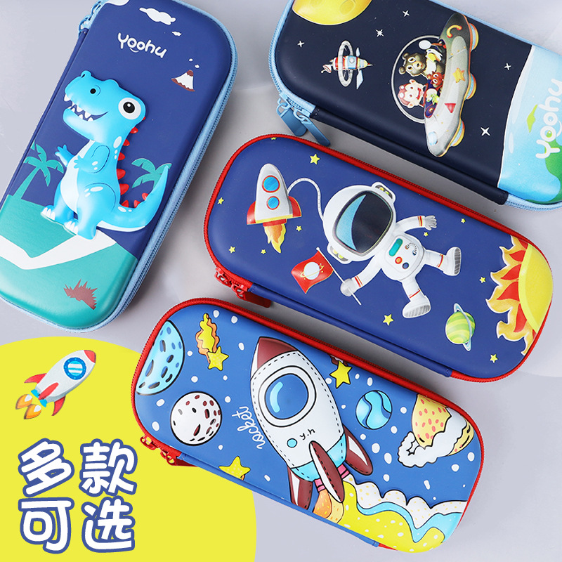 Foreign Trade Wholesale Cartoon Children Boy Pu Zipper Stationery Box Eva Pencil Box Elementary School Pencil Case