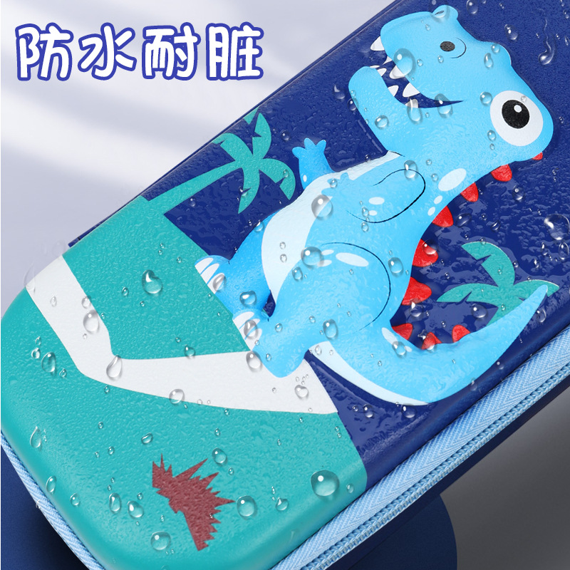 Foreign Trade Wholesale Cartoon Children Boy Pu Zipper Stationery Box Eva Pencil Box Elementary School Pencil Case