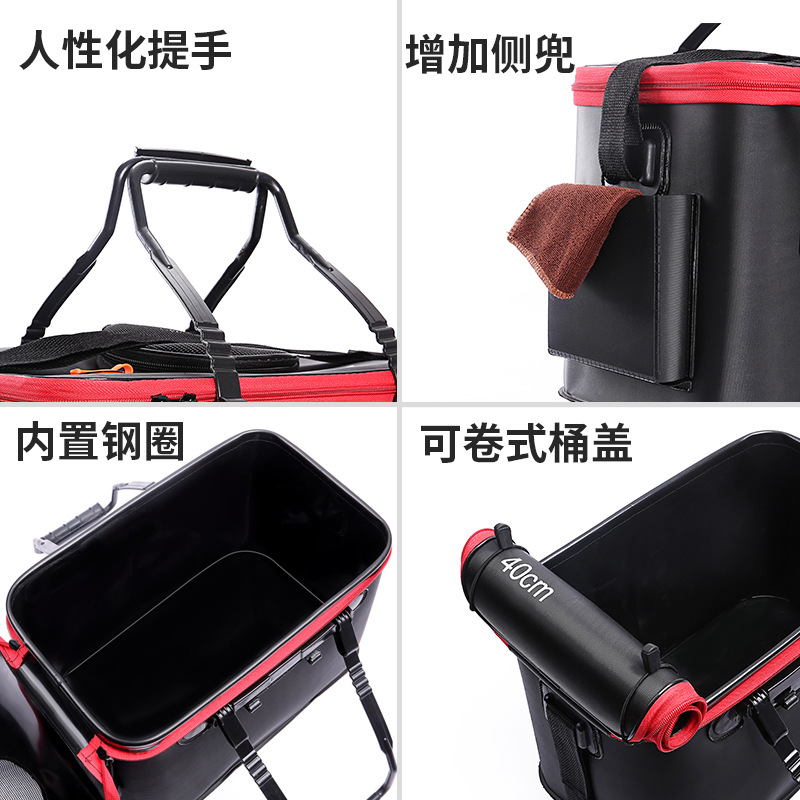 Fishing Bucket Eva Thickened MultiFunction Live Fish Box Collapsible Bucket Fish Basket Bucket Fish Box Special Offer