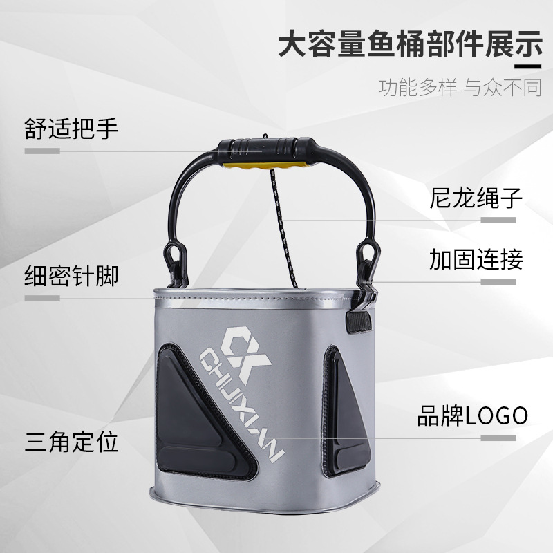Bucket With Rope Eva Thickened Fish Bucket Foldable Put Fish Live Fish Box Small Fishing Bucket Fish Bucket Fishing Gear