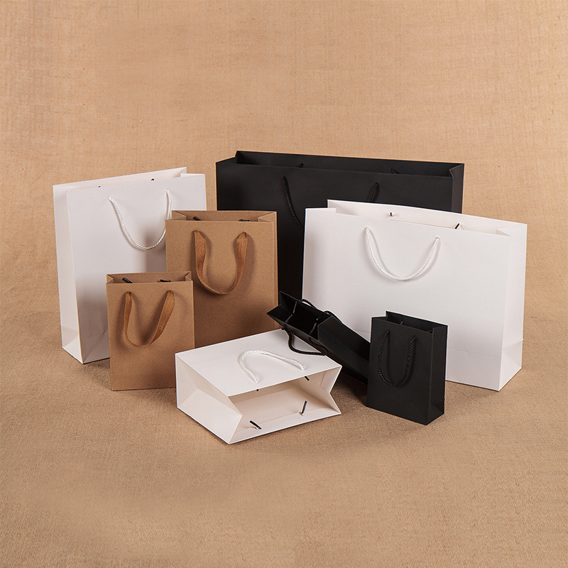 Paper Bag Customized Storage Packaging Kraft Paper Portable Paper Bag Takeaway Shopping Bag Hand Bag Printed Logo