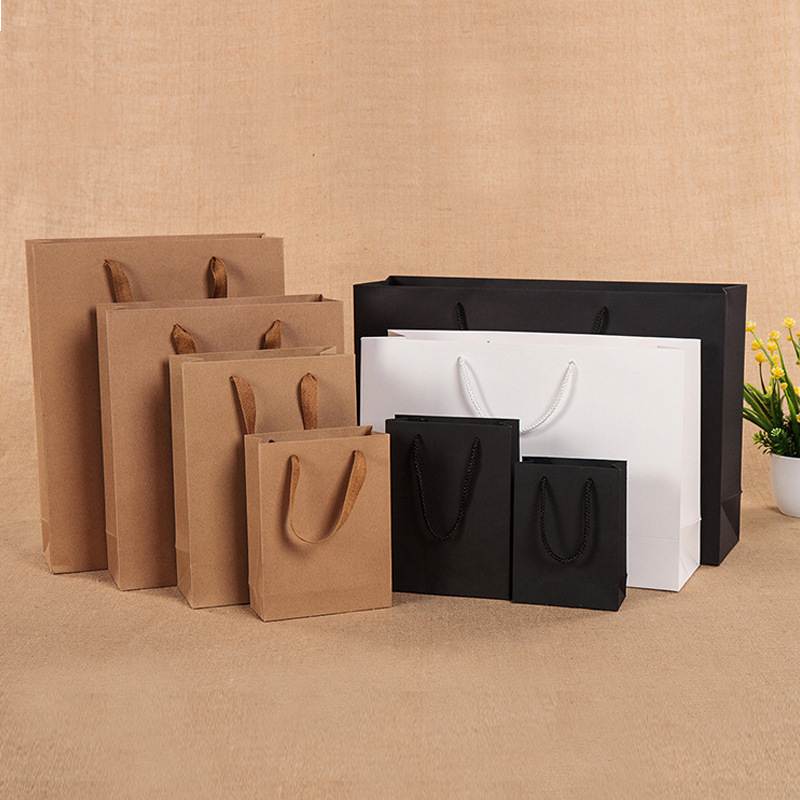 Paper Bag Customized Storage Packaging Kraft Paper Portable Paper Bag Takeaway Shopping Bag Hand Bag Printed Logo
