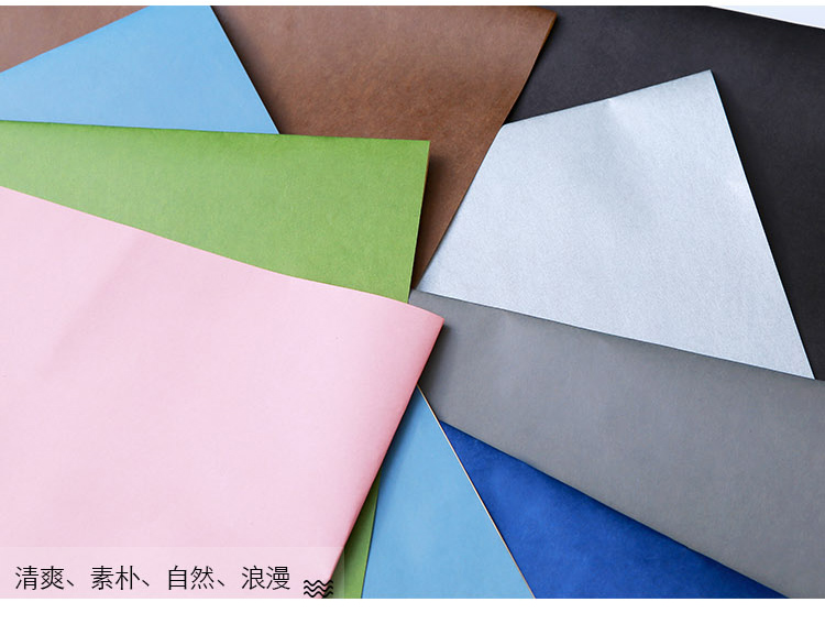 New Korean-Style Two-Color Kraft Paper Fresh and Colorful Flowers Packaging Material Paper High Quality Hand Feeling