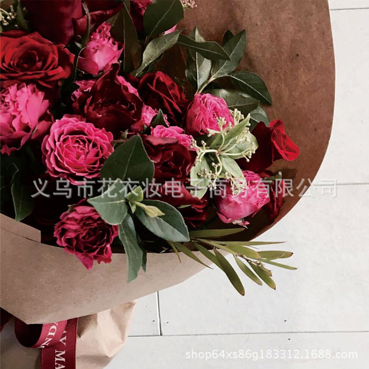 Florist for paper vintage material, Seasonal printed double-color kraft paper Korean flowers gift bouquet wrapping