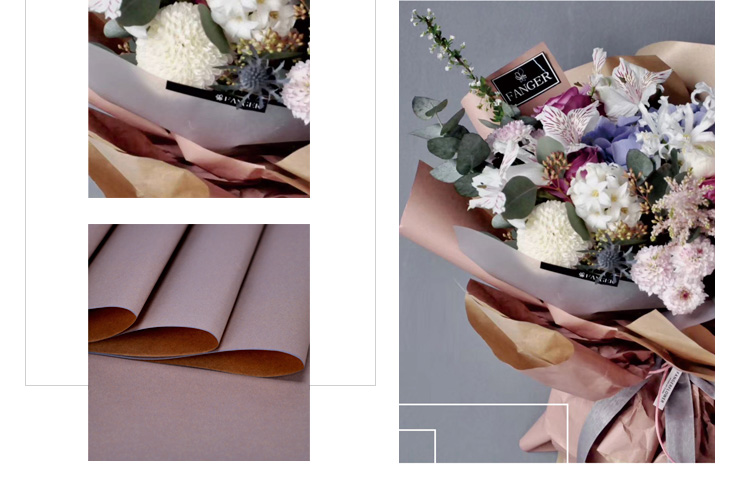 Florist for paper vintage material, Seasonal printed double-color kraft paper Korean flowers gift bouquet wrapping
