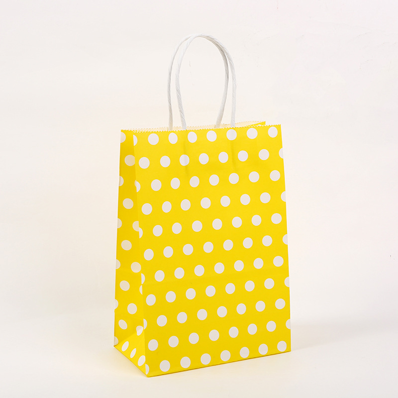 Factory Direct Sales Kraft Paper Dot Gift Bag High-End Imported Kraft Paper Clothing Candy Packaging Handbag Factory Direct Sales Kraft Paper Dot Gift Bag High-End Imported Kraft Paper Clothing Candy Packaging Handbag