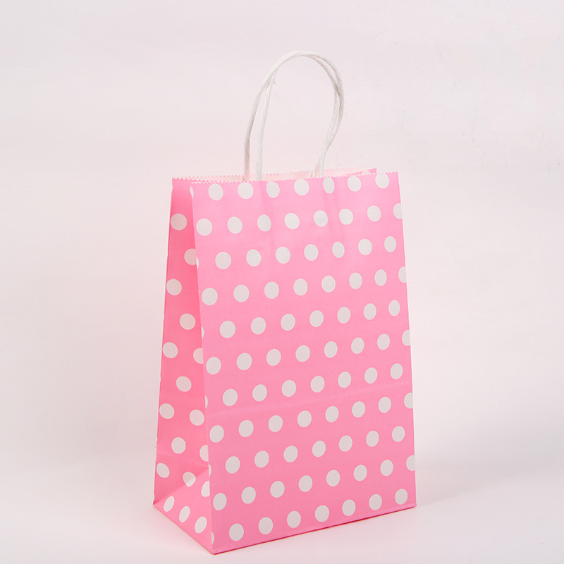 Factory Direct Sales Kraft Paper Dot Gift Bag High-End Imported Kraft Paper Clothing Candy Packaging Handbag Factory Direct Sales Kraft Paper Dot Gift Bag High-End Imported Kraft Paper Clothing Candy Packaging Handbag