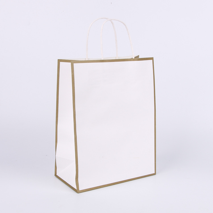 Kraft Paper Portable Paper Gift Bag Custom Clothing Shopping Paper Bag Food Take out Take Away Bag Custom Printed Logo