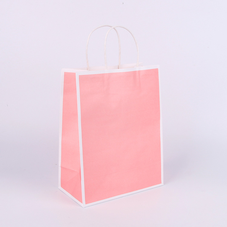 Kraft Paper Portable Paper Gift Bag Custom Clothing Shopping Paper Bag Food Take out Take Away Bag Custom Printed Logo