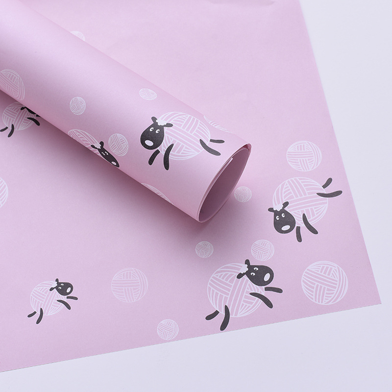 Shunqing new cartoon lang green paper kraft paper flowers wrapping paper bouquet gift wrapping paper paper