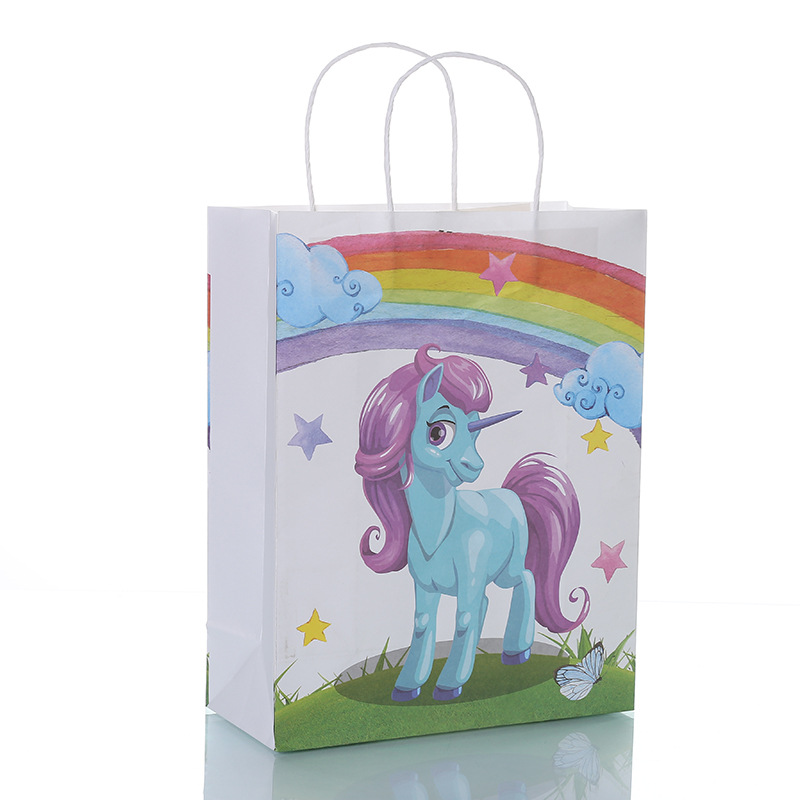 Manufacturers customized small fresh gift bag color printing white kraft paper printed handbag gift bag wholesale