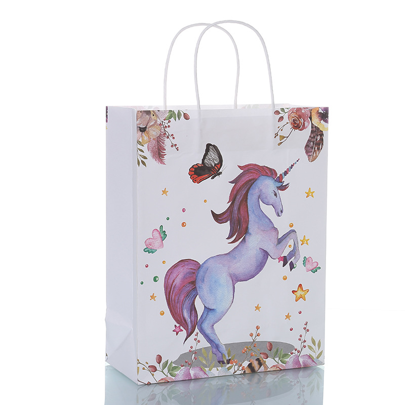 Manufacturers customized small fresh gift bag color printing white kraft paper printed handbag gift bag wholesale