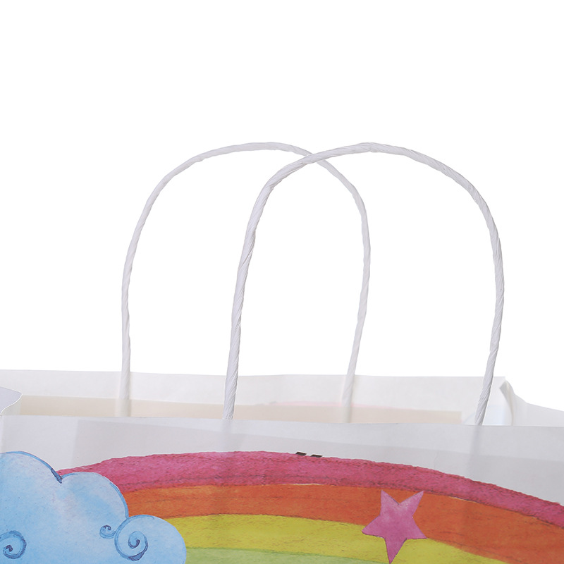 Manufacturers customized small fresh gift bag color printing white kraft paper printed handbag gift bag wholesale