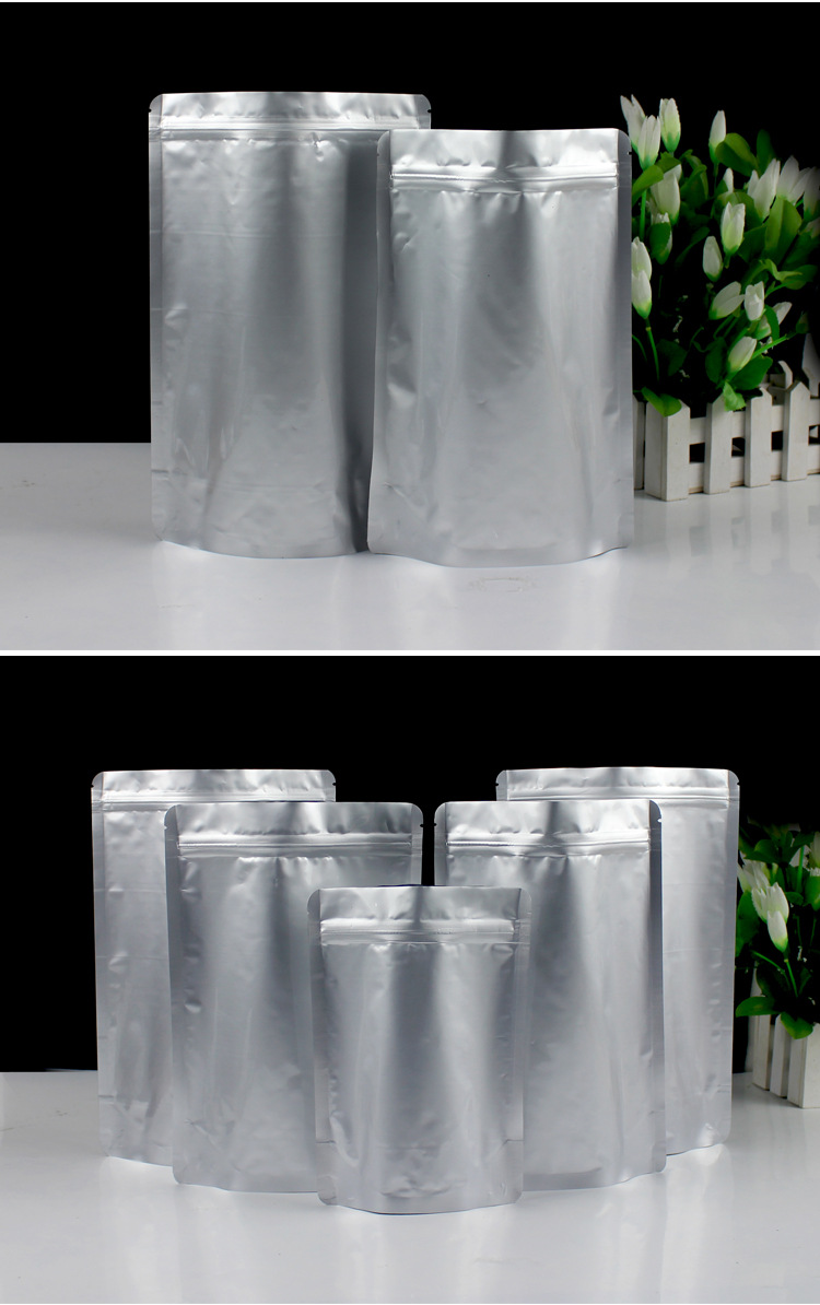 Spot Tea Aluminum Foil Bag Food Packaging Bag Self-Supporting Zipper Bag Aluminum Foil Ziplock Bag Medlar Packaging Bag Wholesale