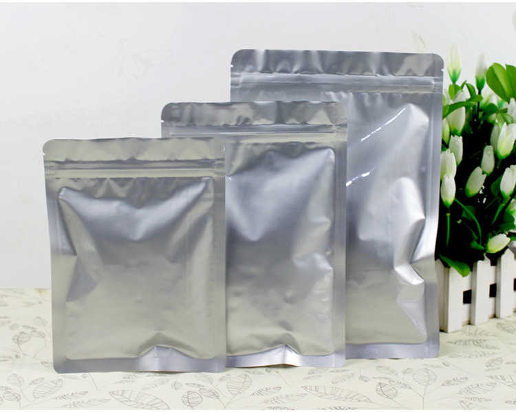 Tea Aluminium Foil Bag Ziplock Bag Flat Bottom Aluminum Foil Bag Nut Food Packaging Bag Envelope Bag Factory Wholesale