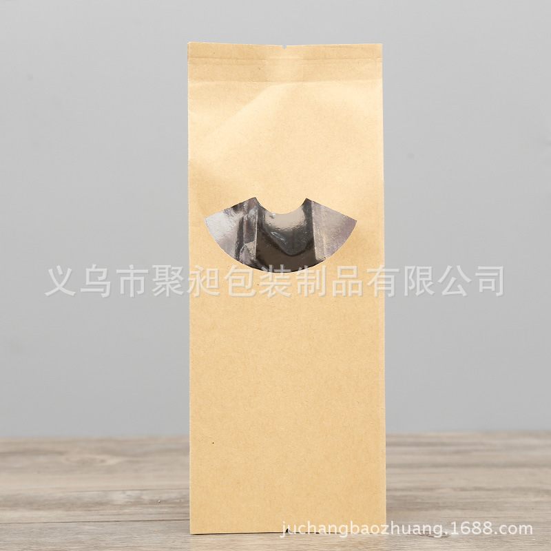 In Stock Wholesale Bellows Pocket Fan-Shaped Window Kraft Paper Bag Grocery Bag Packing Bag Seal Vacuum Bag Aluminum Foil Bag