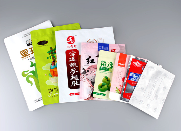 Three-Side Sealed Kraft Paper Window Plastic Vacuum Food Packaging Bag Customized Self-Standing Self-Sealing Aluminum Foil Bag Composite Film