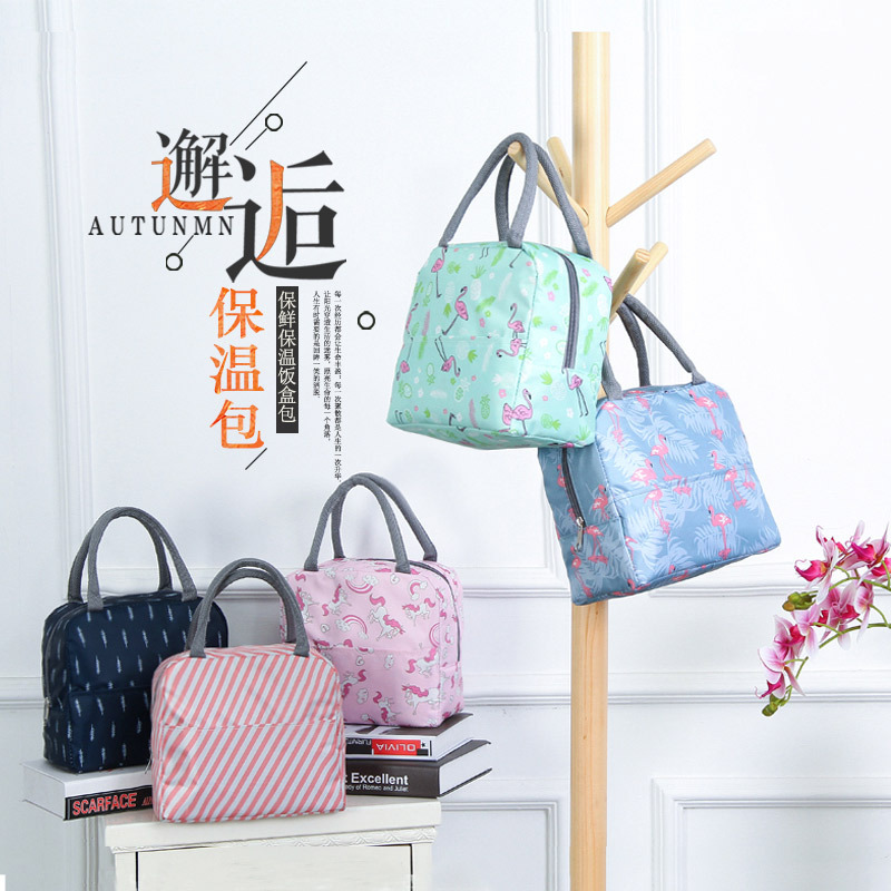 Japanese large portable lunch bag with rice portable lunch box with metal aluminum foil bag with ice bento bag