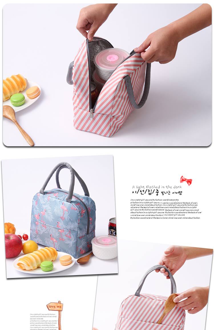 Japanese large portable lunch bag with rice portable lunch box with metal aluminum foil bag with ice bento bag
