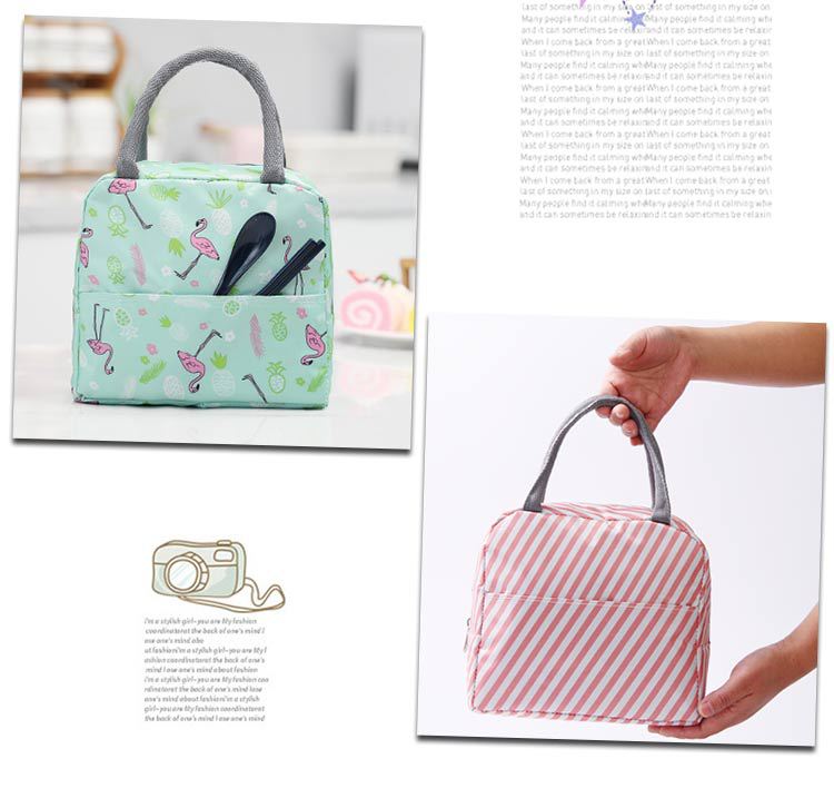 Japanese large portable lunch bag with rice portable lunch box with metal aluminum foil bag with ice bento bag