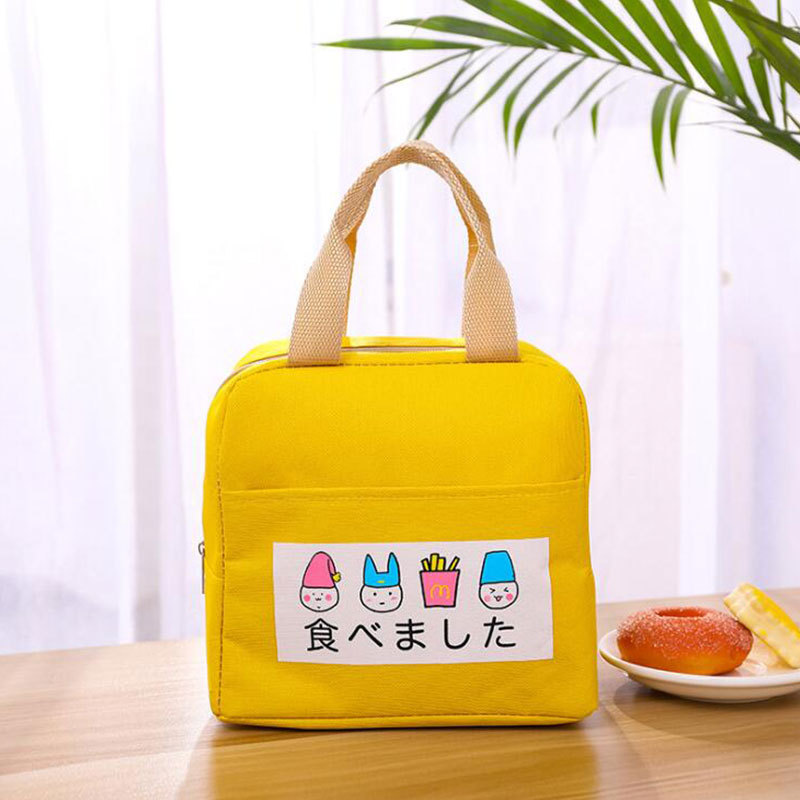 insulation A Small rice ball cotton hemp lunch box portable student aluminum foil bag lovely bento bag large lunch bag