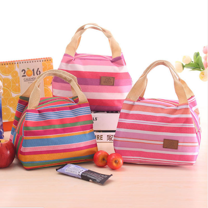 insulation A Small rice ball cotton hemp lunch box portable student aluminum foil bag lovely bento bag large lunch bag